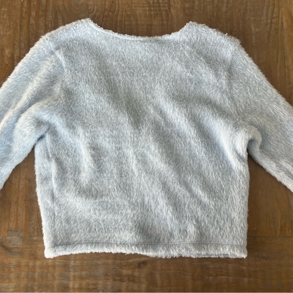 Topshop Light Blue Fuzzy Tie-Front Cardigan - Picture 4 of 6